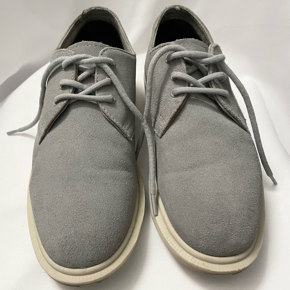 Dr. Martens womens grey suede shoes, size: UK5, US 7, run large, more like 8
